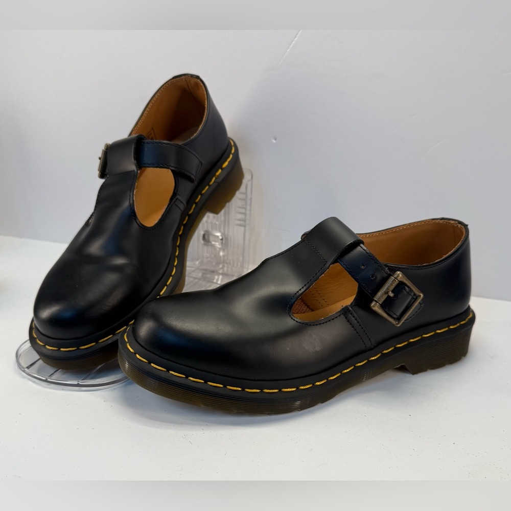 Dr. Martens Black T-Strap Mary Jane Flats - Picture 2 of 14